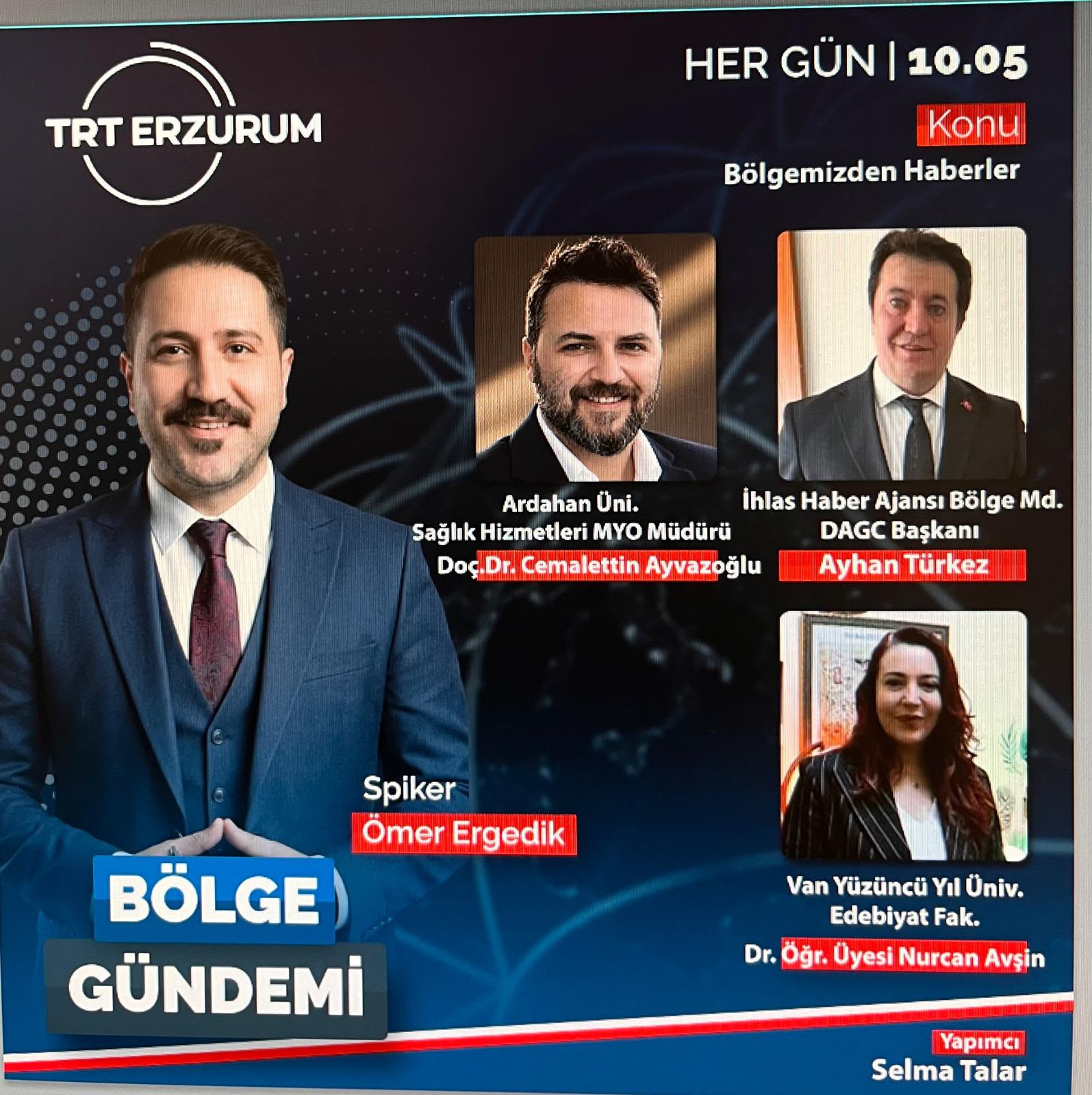 Sağlık Hizmetleri MYO Müdürümüz TRT Erzurum Radyosu’nda “Bölge Gündemi” Programına Konuk Olacak